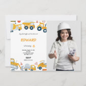 第7誕生日建築ボーイフォト招待状 招待状 (正面)