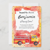第7誕生日消防車 招待状 (正面)