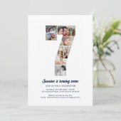 第7誕生日第7カスタム号フォトコラージュ 招待状 (スタンド正面)