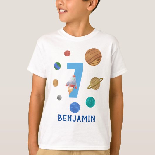 第7誕生日系太陽の惑星 Tシャツ (正面)