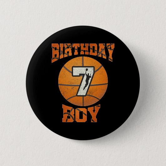 第7誕生日装備男子バスケットボールセブン7年 缶バッジ (正面)