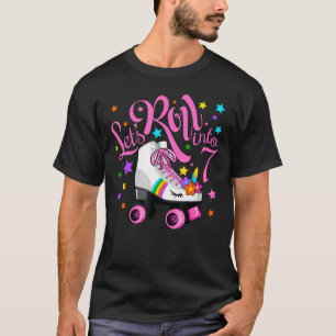 第7誕生日転が・ユニコーン・ローラースケート Tシャツ