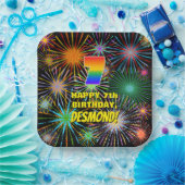 第7誕生日:カラフルおもしろい祝賀花火 ペーパープレート (パーティー)