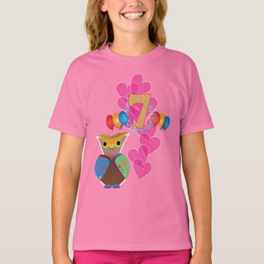 第7誕生日:：フクロウ Tシャツ (正面)