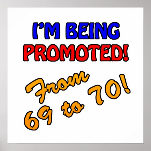 第70おもしろい誕生日ギャグギフト ポスター (正面)