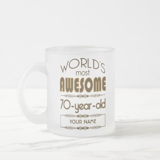 第70すばらしい誕生祝いの世界のベスト フロストグラスマグカップ (左)