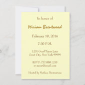 第70または年の誕生日の金ゴールドの蝋燭の予算C08 招待状 (裏面)