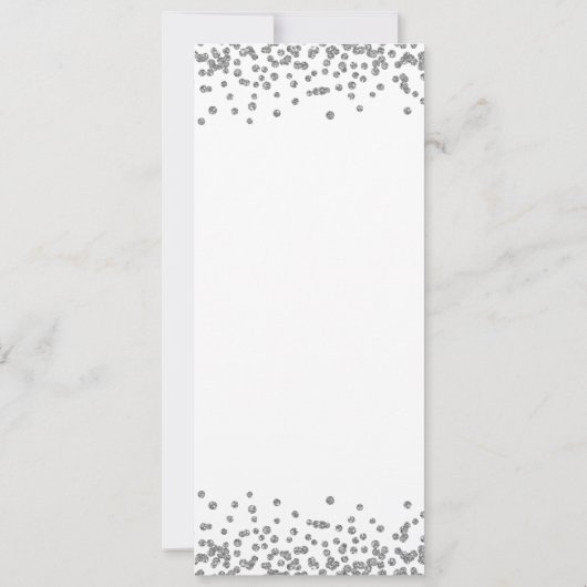 第70エレガント誕生日プログラム銀紙吹雪 招待状 (裏面)