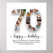 第70パーソナライズされた誕生日コラージポスター ポスター (正面)