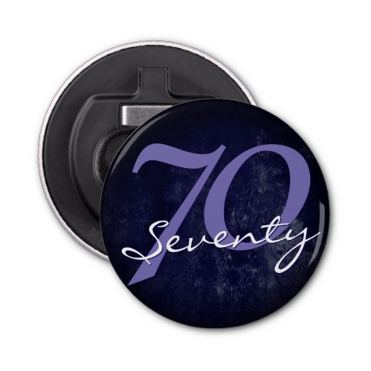 第70パーティー |誕生日/記念日パープルホワイト 栓抜き (正面)