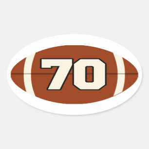 第70フットボールのステッカー 楕円形シール