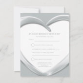 第70プラチナ結婚記念日のハートの応答カード 出欠カード (裏面)