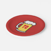 第70マイル標石の誕生会ビールプレート ペーパープレート (アングル)