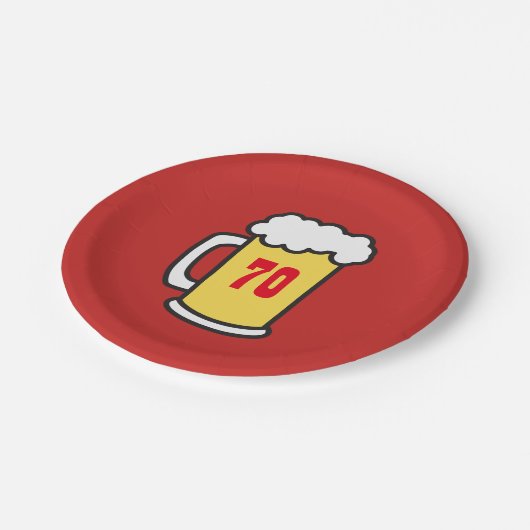 第70マイル標石の誕生会ビールプレート ペーパープレート (アングル)