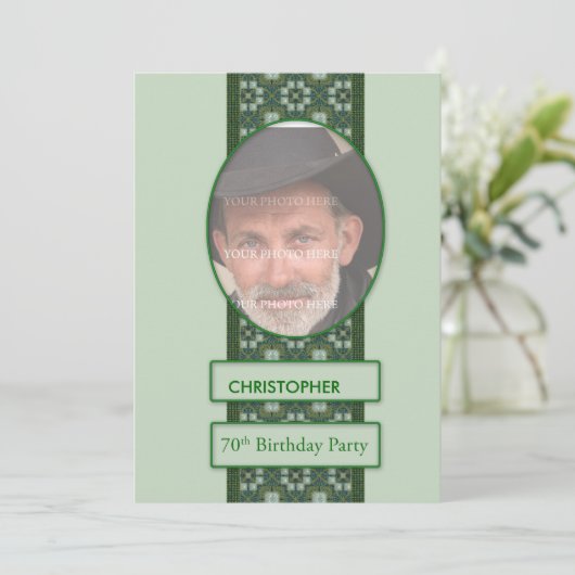 第70回の誕生日パーティーへの招待写真と 招待状 (スタンド正面)