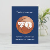 第70回または第75回バースデーパーティー招待バスケットボール 招待状 (スタンド正面)