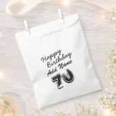 第70回カスタム誕生日パーティー用品お願いバッグ フェイバーバッグ (クリップ留めされた状態)