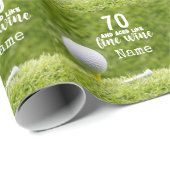第70回ゴルフ誕生日とグリーングラスのゴルフボール ラッピングペーパー (ロールコーナー)