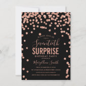 第70回サプエレガントライズ誕生日バラ金ゴールドブラック 招待状 (正面)