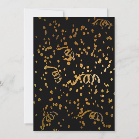 第70回サプライズ誕生日パーティブラック&金ゴールド 招待状 (裏面)