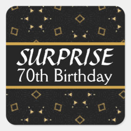 第70回サプライズ誕生日ブラックと金ゴールドV01 スクエアシール
