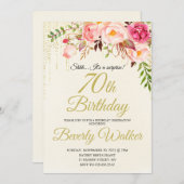 第70回サプライズ誕生日女子誕生日 招待状 (正面/裏面)