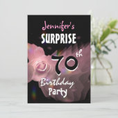 第70回サプライズ·バースデー·パーティーの招待ピンク·ローズ 招待状 (スタンド正面)