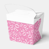 第70回バースデーパーティーのピンク/白の番号模様 フェイバーボックス (裏面サイド)