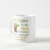 第70回バースデーパーティーのプレゼント。私の70日に何が起こるか コーヒーマグカップ (正面左)