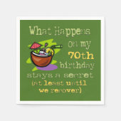 第70回バースデーパーティーのプレゼント。私の70日に何が起こるか スタンダードカクテルナプキン (正面)
