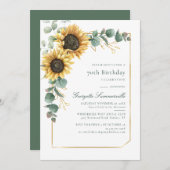 第70回バースデーパーティーひまわりユーカリ植物学 招待状 (正面/裏面)