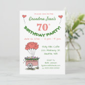 第70回バースデーパーティーへの招待 – おばあちゃんハート 招待状 (スタンド正面)