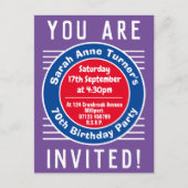 第70回バースデーパーティーへの招待 インビテーションポストカード (正面)