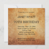 第70回バースデーパーティーへの招待 |ヴィンテージ- DIY時代 招待状 (裏面)