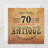 第70回バースデーパーティーへの招待 |ヴィンテージ- DIY時代 招待状 (正面)