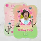 第70回バースデーパーティーへの招待 招待状 (正面/裏面)