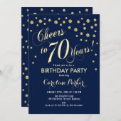 第70回バースデーパーティーへの招待 – 金ゴールド海軍 招待状 (正面/裏面)