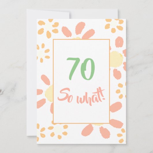 第70回バースデーパーティーやる気を起こさせるフローラ 招待状 (正面)