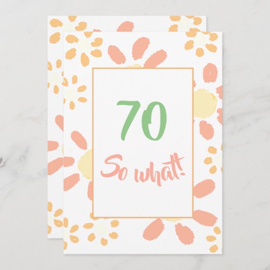 第70回バースデーパーティーやる気を起こさせるフローラ 招待状 (正面/裏面)