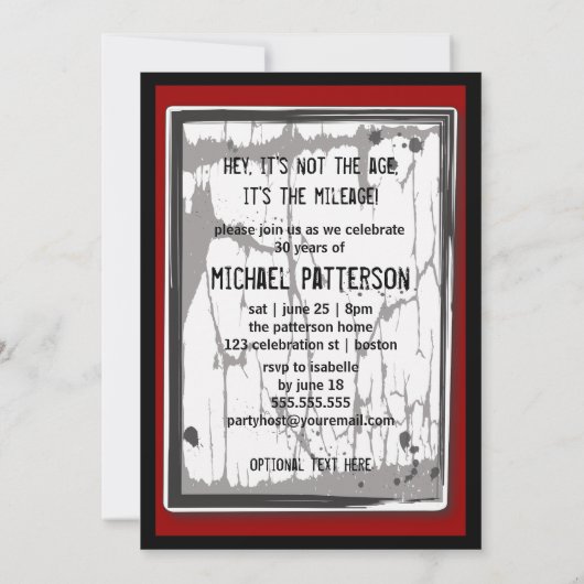 第70回バースデーパーティーグルンギースピード制限サイン 招待状 (裏面)