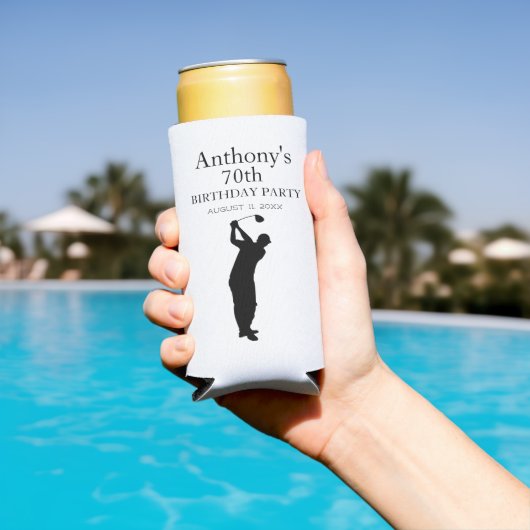 第70回バースデーパーティーゴルファーエレガントパー・セブン スリム缶クーラー (インサイチュ プール)