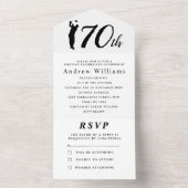 第70回バースデーパーティーゴルファー黒シンプルモダン オールインワン招待状 (内側)