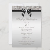 第70回バースデーパーティーシルバーシークインズブラックボウ 招待状 (裏面)