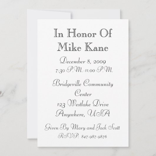 第70回バースデーパーティーパーソナライズされた招待状 招待状 (裏面)