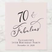 第70回バースデーパーティーピンク ワインラベル (シングルラベル)