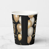 第70回バースデーパーティーブラック&金ゴールドバルーン 紙コップ (右)