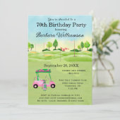 第70回バースデーパーティーレディーゴルファーテーマ招待状 招待状 (スタンド正面)
