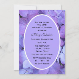 第70回バースデーパーティー招待紫陽花 招待状