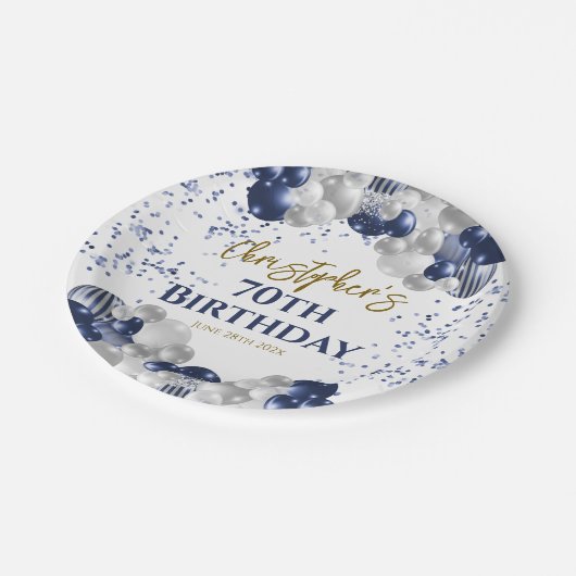 第70回バースデーパーティー海軍バルーン ペーパープレート (アングル)