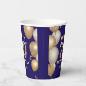 第70回バースデーパーティー海軍ブルーと金ゴールドバルーン 紙コップ (右)